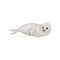 Gray seal pup lying on its side. Animal of Arctic or Atlantic ocean. Cute marine mammal. Flat vector icon