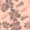 Gray Seamless Hibiscus. Coral Pattern Leaves. Pink Tropical Leaves. Tropical Texture. Floral Art. Flora Foliage.