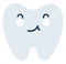 Gray shy tooth Emoji Icon. Cute tooth character. Object Medicine Symbol flat Vector Art. Cartoon element for dental