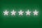 Gray, silver five star shape on a green background. The best excellent business services rating customer experience concept.