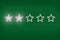 Gray, silver five star shape on a green background. The best excellent business services rating customer experience concept.