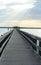 Gray sky and ocean view from a pier