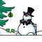 Gray snowman gentleman cartoon