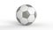 Gray soccer plastic leather metal fabric ball isolated on black background. Football 3d render illlustration