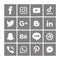 Gray Social media icons set Logo Vector Illustrator Background