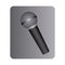 gray square button with dynamic microphone