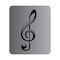 gray square button with sign music treble clef