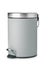 Gray steel foot pedal waste bin