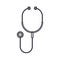 Gray stethoscope medical with auriculars