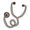 gray stethoscope medical with auriculars