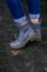 Gray stylish womans boots