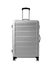 Gray suitcase on white background