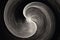 Gray swirling pattern of crooked waves on a black background.