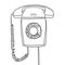 Gray telephone wall hanging vintage retro industrial hand draw