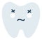 Gray tired tooth Emoji Icon. Cute tooth character. Object Medicine Symbol flat Vector Art. Cartoon element for dental