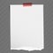 Gray torn grainy note paper with adhesive tape