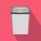Gray trash can icon, flat style