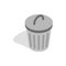 Gray trash can icon in isometric 3d style