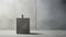 a gray vase sitting on top of a white floor next to a wall