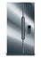 Gray vertical fridge for preserve food. Silver refrigerator with two doors. Modern cooler for home, products storage