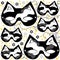 Gray white black pinto cat mask animal party disgu