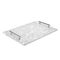 Gray and white, elegant marble serving tray with handles