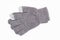 Gray and white tech touchscreen winter gloves