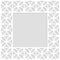 Gray and white trefoil leaves laser cut paper lattice geometric square frame, vector