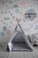 A gray wigwam in the children`s room
