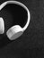 Gray wireless earphones close-up