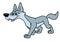 Gray wolf animal character  cartoon illustration isolated image