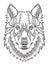 Gray wolf head zentangle, doodle stylized, vector, illustration, freehan