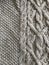 Gray Wool Hand Knit Cable Stitch Cardigan Sweater Details - Handmade Needlework