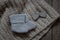 Gray woolen knitted baby booties. Warm handmade jersey. Hobby knitting, made with love