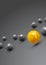 Gray and yellow balls technology abstract background