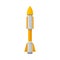 Gray with yellow missile. Vector illustration on a white background.