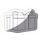 grayscale contour sticker with rectangular gift box
