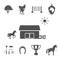 Grayscale Horse Icons on White Background