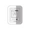 Grayscale middle shadow sticker with tablet with gift in shopping cart