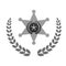 grayscale police badge icon image