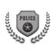 grayscale police badge icon image