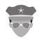 grayscale police face icon image