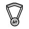 Grayscale school medal symbol to intelligent student