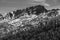 Grayscale shot of Four Peaks Mountain in Arizona