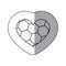 grayscale sticker of heart with texture of soccer ball