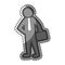 Grayscale sticker with pictogram business man