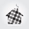 Grayscale tartan isolated icon, house with chimney