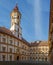 Graz, Austria - October 14, 2019: Interior courtyard of Eggenberg Palace, the most significant Baroque palace complex in the