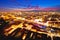 Graz cityscape evening colorful aerial view