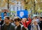 GRAZ, STYRIA/AUSTRIA â€“ SEPTEMBER 27, 2019: A young student girl holding a Stop Global Warming sign at the Earth Strike 2019 in